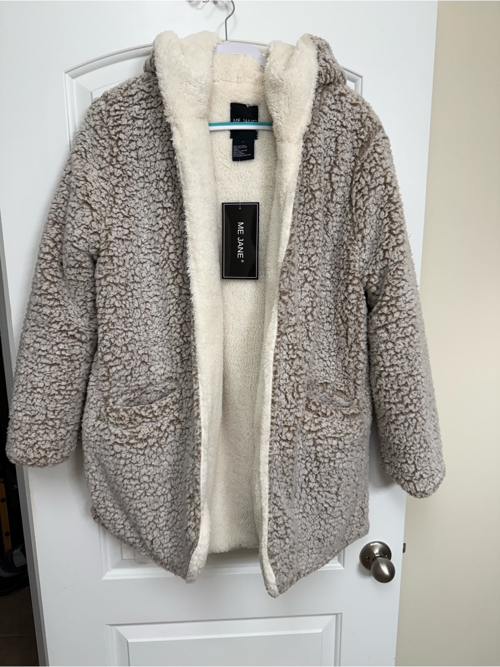 Me Jane Hooded Khaki Ivory Sherpa